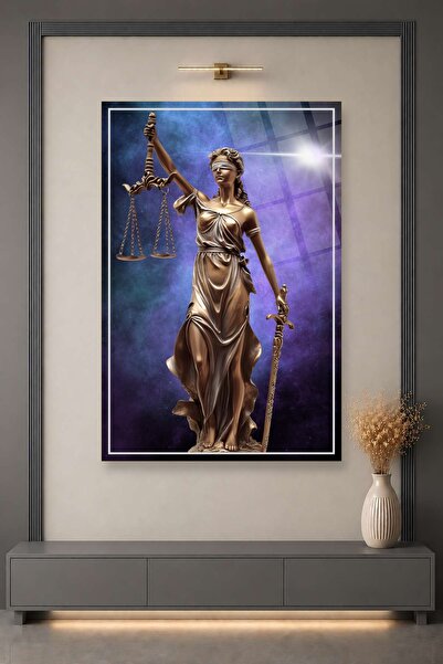 HMDS CONCEPT Statuia Justitiei, Balanța Justitiei, Pictură pe sticlă Themis 360