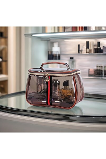 Choice Coffee Transparent Large Capacity Women's Makeup Bag Waterproof Gym To...