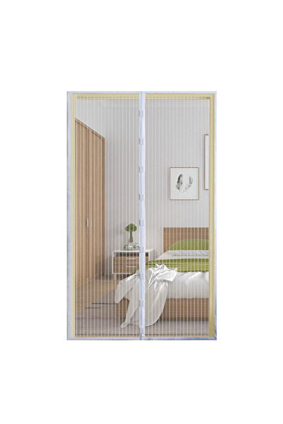 Choice3 100x210cm White Automatic Magnetic Mesh Door Screen White Black Polye...