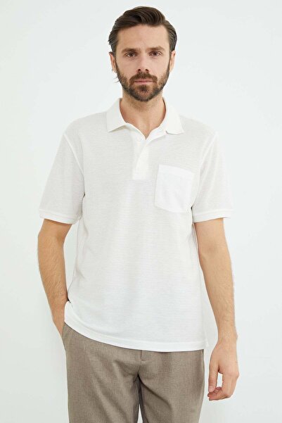 Fulla Moda Patterned Single Pocket Polo Collar T-Shirt