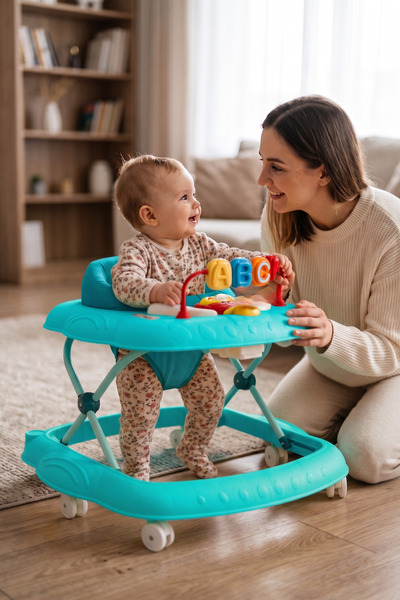 Bebeck Cookie Ayarlanabilen Müzikli Yumuşak Pedli Lüks Yürüteç