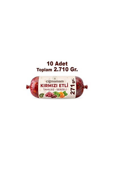 Çiğmamam Barf Kırmızı Etli Tahılsız Sebzeli Barf Köpek Maması 2.71 Kg - 271 g x 10