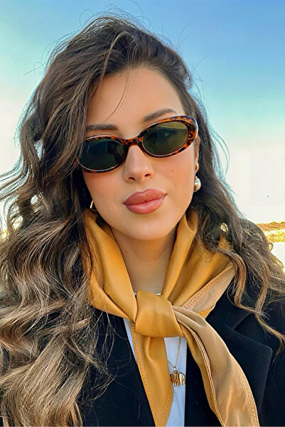 Chunky Frame Leopard Cat Eye Vintage Oval Sunglasses