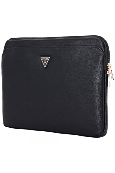 Guess Husa Grained Triangle Logo pentru Laptop 14inch, Neagra
