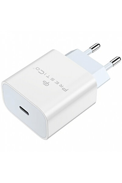 Universal Incarcator Retea Prestico F8A Box, 20W, 3A, 1 x USB-C, Alb