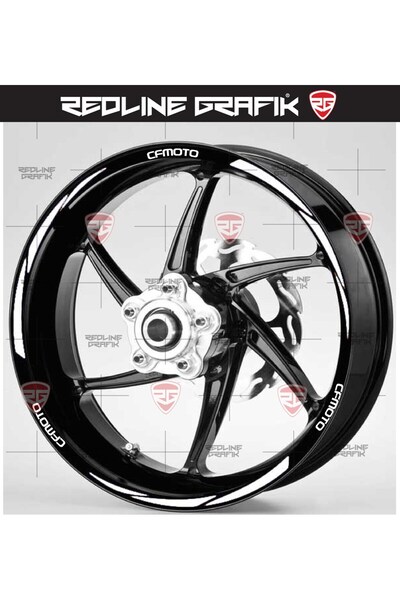 Redline Grafik Cfmoto Yazılı Beyaz Jant Şeridi