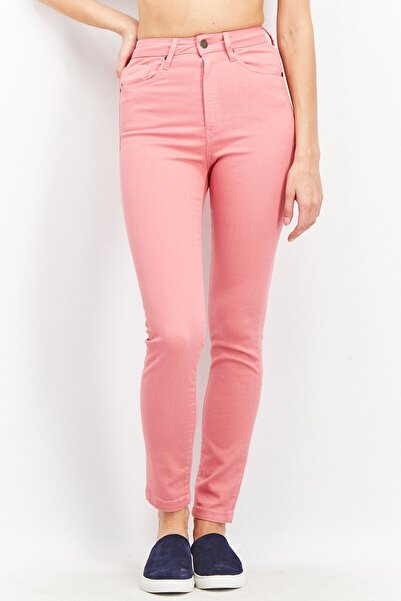 Cimarron Women Skinny Fit Plain Stretchable Denim Jeans, Pink