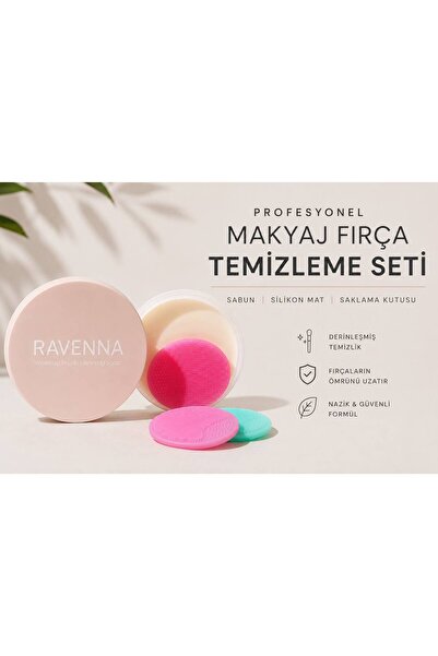RAVENNA Profesyonel Makyaj Fırçası Temizleme Seti (110 gram sabun + Saklama K...