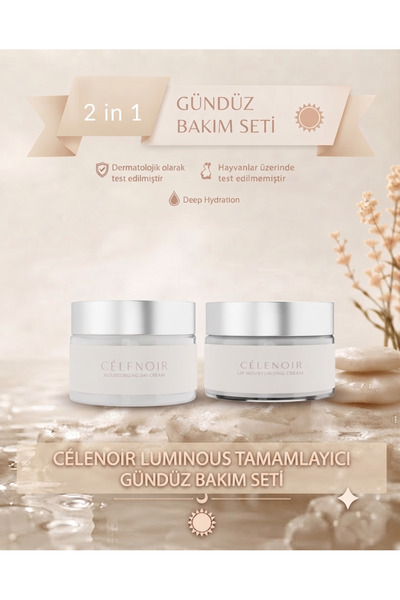 Gündüz Bakım Kremi ve Dudak Bakım Kremi Set, Dudak Çatlamasına Karşı Peptid,Nemlendirici,Cilt Tonu Eşitleyici, Yumuşaklık ve Parlaklık
