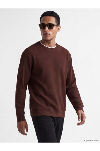 LC Waikiki Özmarka New Season Crew Neck Ribbed Men's Sweatshirt