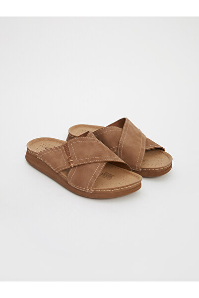 LC Waikiki Nevavm Suede Look Men's Slippers with a Difference