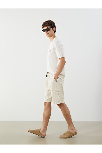 LC Waikiki Trendlucky Comfortable Fit Men's Cargo Shorts with Difference in S...