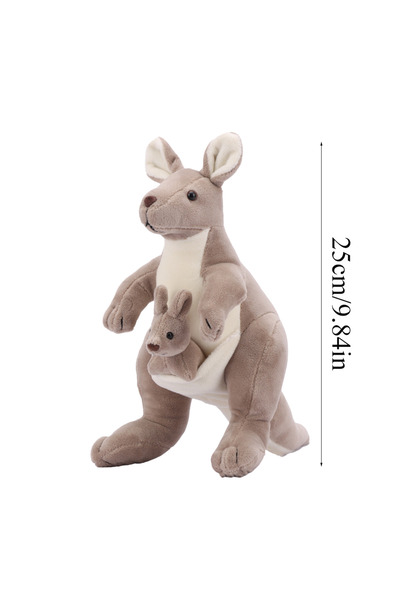 Choice GRAY Kangaroo Plush Toy Kangaroo Mother with Baby Cute Appease Doll Cr...
