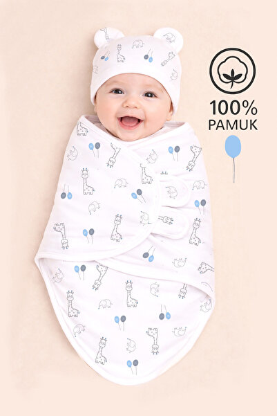 Sitilin 0-4 Ay Bebek İçin % 100 Pamuk Kundak battaniye , Cırt Cırtlı, Yumuşak...