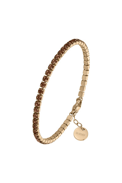 Burker Armband Damen Ava Gold mit braunen Zirkonia-Kristallen