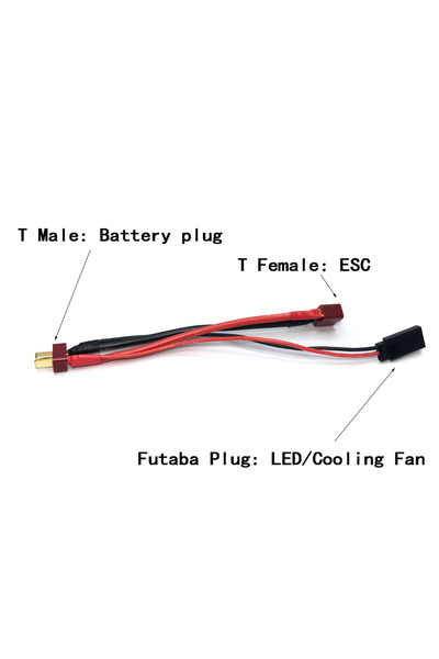 Choice كابل طاقة LED لمروحة تبريد البطارية من Futaba Plug لسيارة Wltoys 14400...