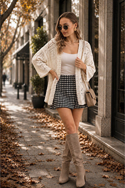 ŞİMAL Cardigan tricotat cu model deschis în față pentru femei 255220 -