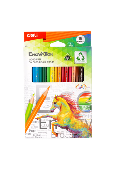 Deli Creioane colorate din plastic, 18 culori