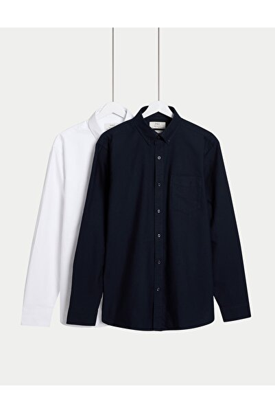 Marks & Spencer Ultimate 2’li Regular Fit Saf Pamuk Oxford Gömlek
