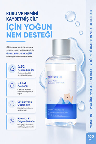 mixsoon Glacier Water Hyaluronic Acid Serum-nemlendirici, Cilt Bariyeri Güçle...