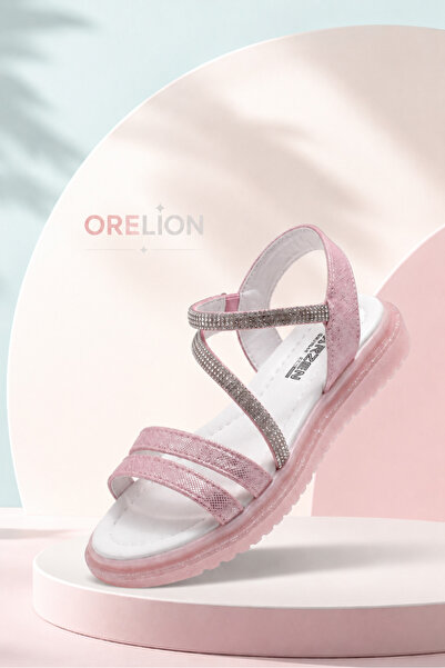 ORELİON Girl's Stoned Orthopedic Sandals – Glittery Special Occasion and Summ...
