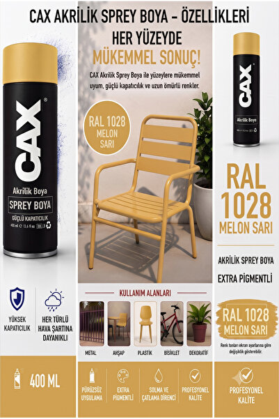 caxcolors CAX AKRİLİK SPREY BOYA SANDALYE - AHŞAP BOYASI RAL KODLU