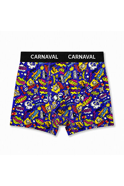 CARNAVAL SOCKS Ανδρικά μποξεράκια από βαμβάκι Premium με γραπτά σχέδια CARNAV...