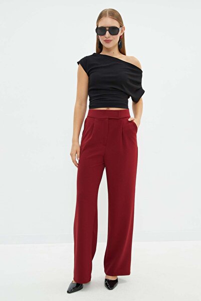 Fulla Moda Beli Cırt Cırtlı Krep Kumaş Palazzo Pantolon