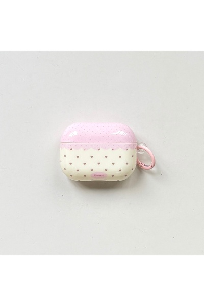 Choice4 for airpods pro2 Beige Simple Pink Lace Polka Dot Heart Shaped Patter...