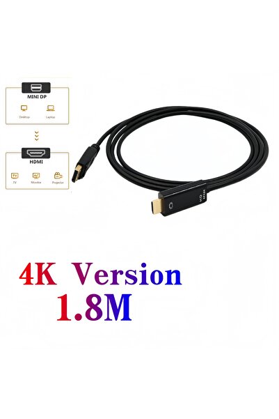 Choice1 1.8m 4K Black Mini DisplayPort to HDMI Cable for MacBook Surface Pro ...