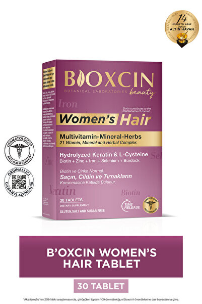 Bioxcin Women's Hair 30 Tablets - Keratin Collagen Biotin Zinc Iron Selenium ...