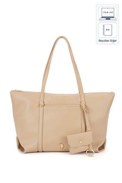U.S. Polo Assn. حقيبة كتف نسائية باللون البيج Us26581