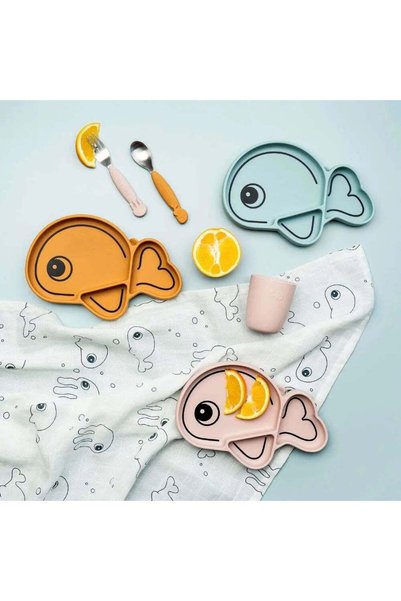 Done by Deer - Sea Friends - Stainless Steel Fork & Spoon Set - Pink