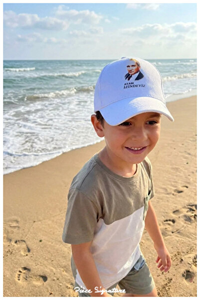 Kardelen Butik Denizli 100% Cotton Ataturk Embroidered Hat for Young Children...