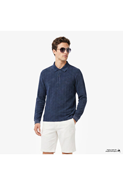 Lacoste Erkek Regular Fit Uzun Kollu Monogram Lacivert Polo