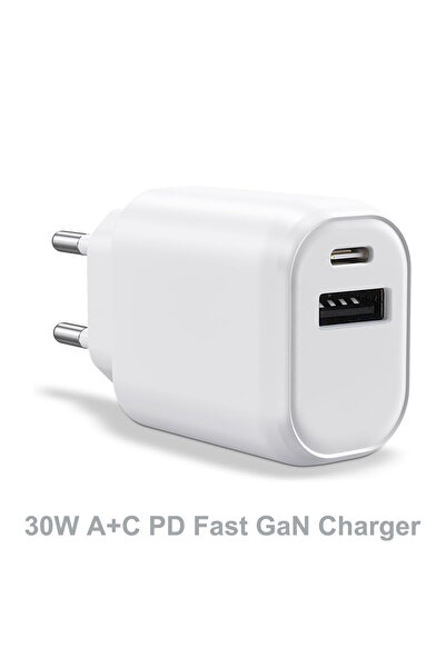 Choice شاحن جداري ثنائي المنافذ USB بقوة 30 واط بتقنية الشحن السريع PD GaN - ...