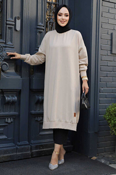 Neva Style Beige Hijab Tunic 30645Bej