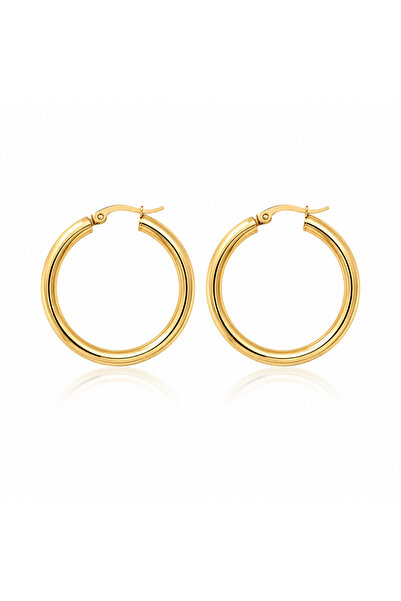 FIERA JEWELRY Large Size Steel Gold Women's Hoop Earrings
