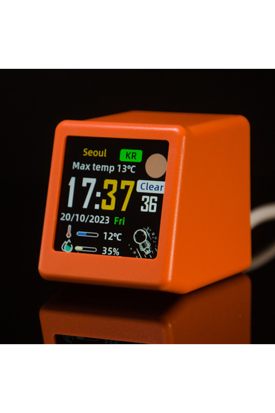 Choice3 Orange GeekMagic Ultra Smart WiFi Weather Station Bed Clock with Phot...