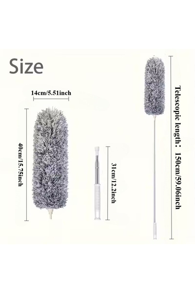 choice2 light grey - 150cm Duster with Extension Rod, Retractable Dust Brush,...