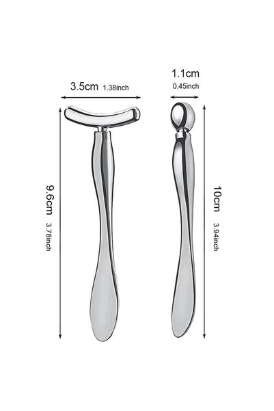 Choice Silver-2Pcs 1PCS/2PCS Metal Eye Cream Applicator Wand Stick, Massager ...