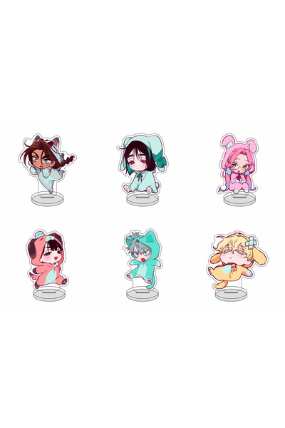 Choice1 6PCS SET ALIEN STAGE Anime SuaTill Stand Acrylic Maid Figuur Action M...