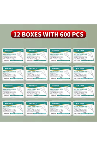 Choice1 12 صندوقًا يحتوي على 600 قطعة من خيط تنظيف الأسنان البلاستيكي المحمول...
