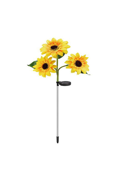 Choice1 3 heads Simulated Outdoor Solar Sunflowers Smart Sense Garden Lights ...