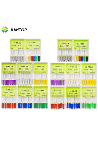Choice18 25mm size 08 6Pcs/Pack Dental Hand Use K-Files 21/25mm Stainless Ste...