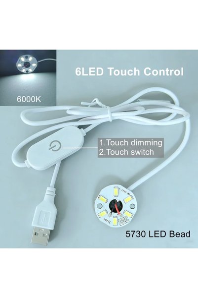 Choice26 1PCS 5V-USB Touch-White 5V USB High Brightness Dimmable Touch Contro...