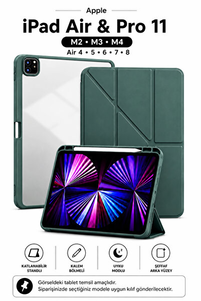 CONOCER iPad Air 11” Inç M2/M3 Çip, Air 4./5. Nesil 10.9” inç Tablet Kılıfı K...