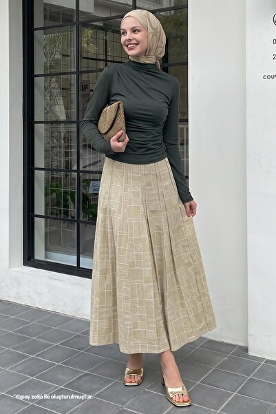 InStyle Bluza sa otvorenim ramenima Nabrano kaki boje