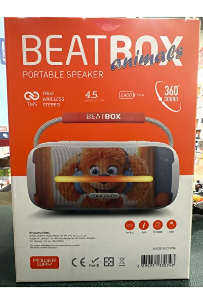 meltobe Powerway Beatbox Animals Led Işıklı Ses Bombası Usb Sd Aux Bluetooth ...