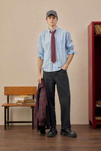 DeFacto 100% Cotton Baggy Fit Jean Trousers F2985Ax25Au